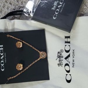 Coach earrings and necklace set